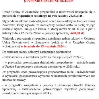 Stypendia szkolne